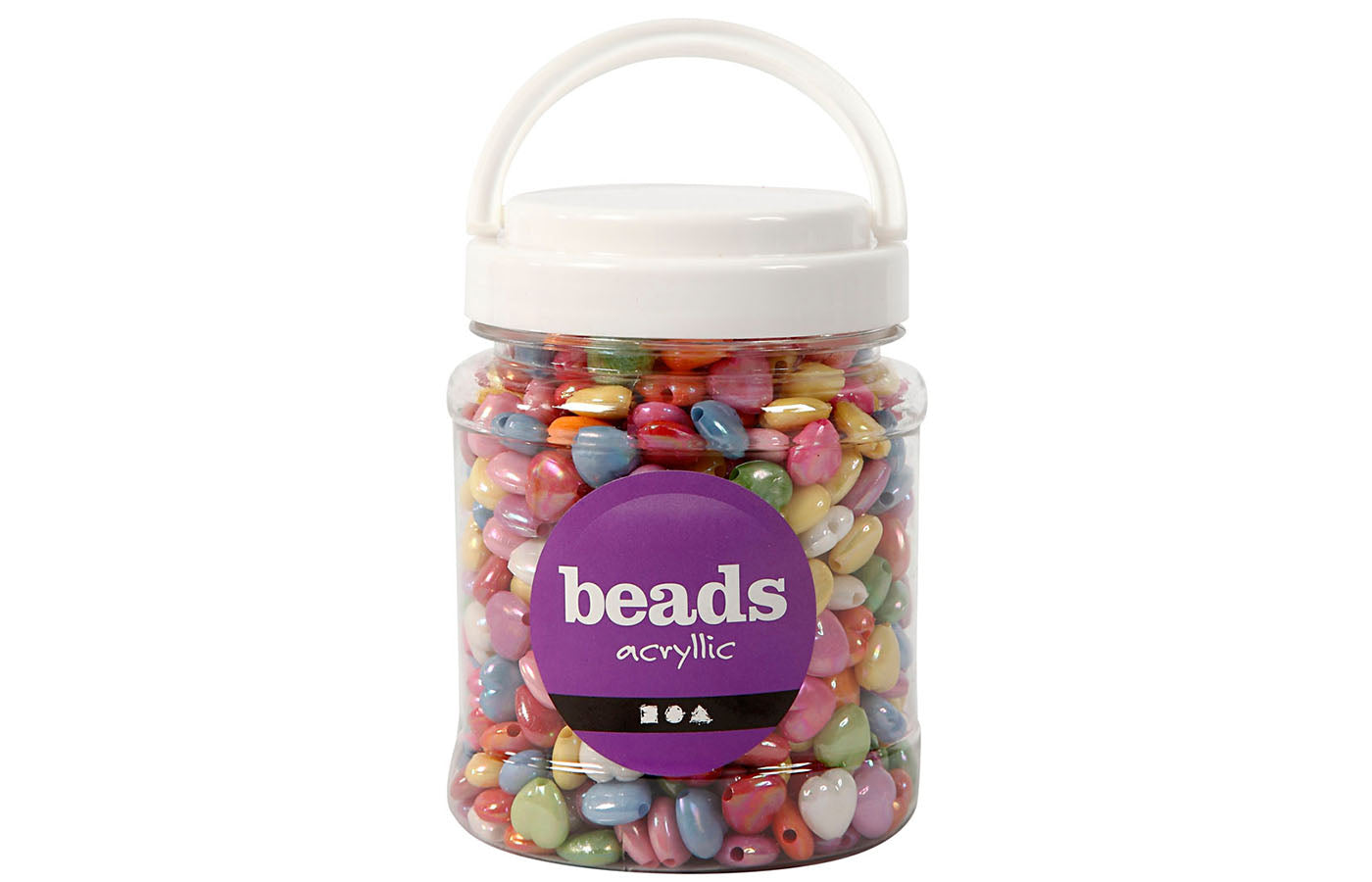 Plastic kralen - hartjes