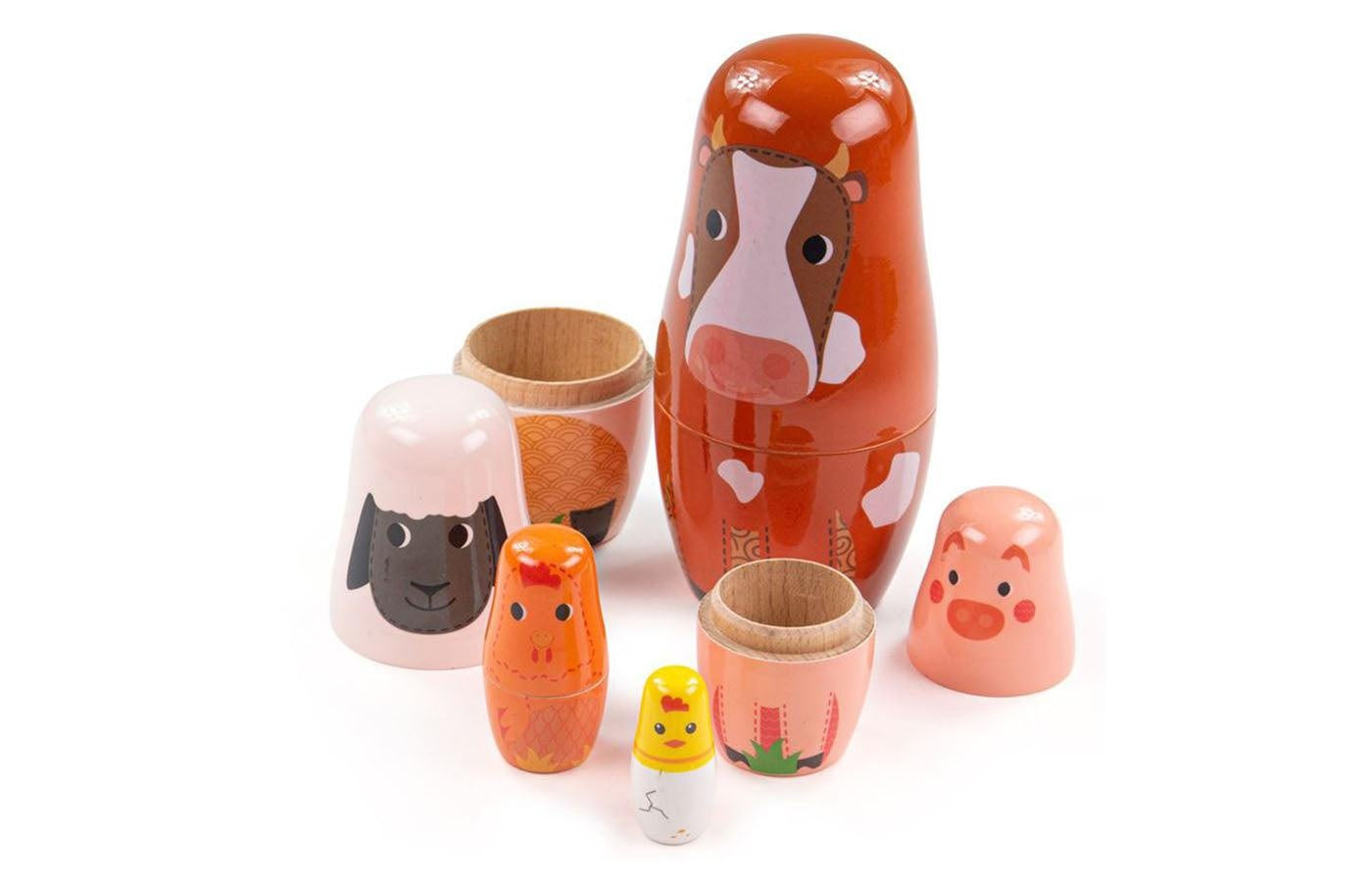 Farm Animals - Russian Stacking Game – Houten Onderwijsmateriaal