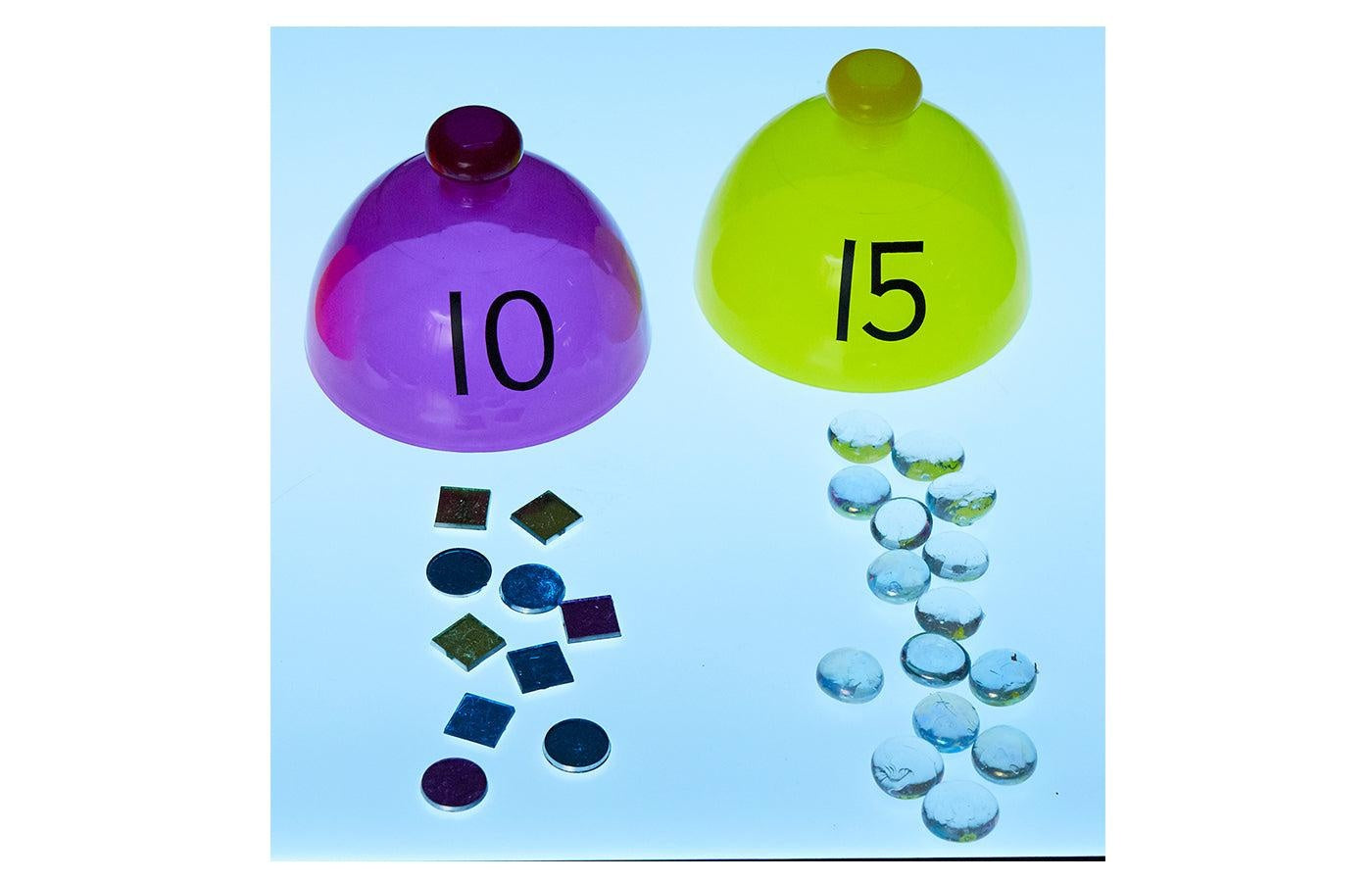 Transparante getal sorteerkoepels (1-20)
